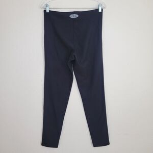 FIORUCCI Legging Black Micro Ribbed Track Pull On Pants Skinny Womens Small Logo